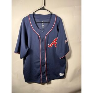 Majestic Atlanta Braves Navy Blue Baseball Jersey Adult Size 2XL MLB